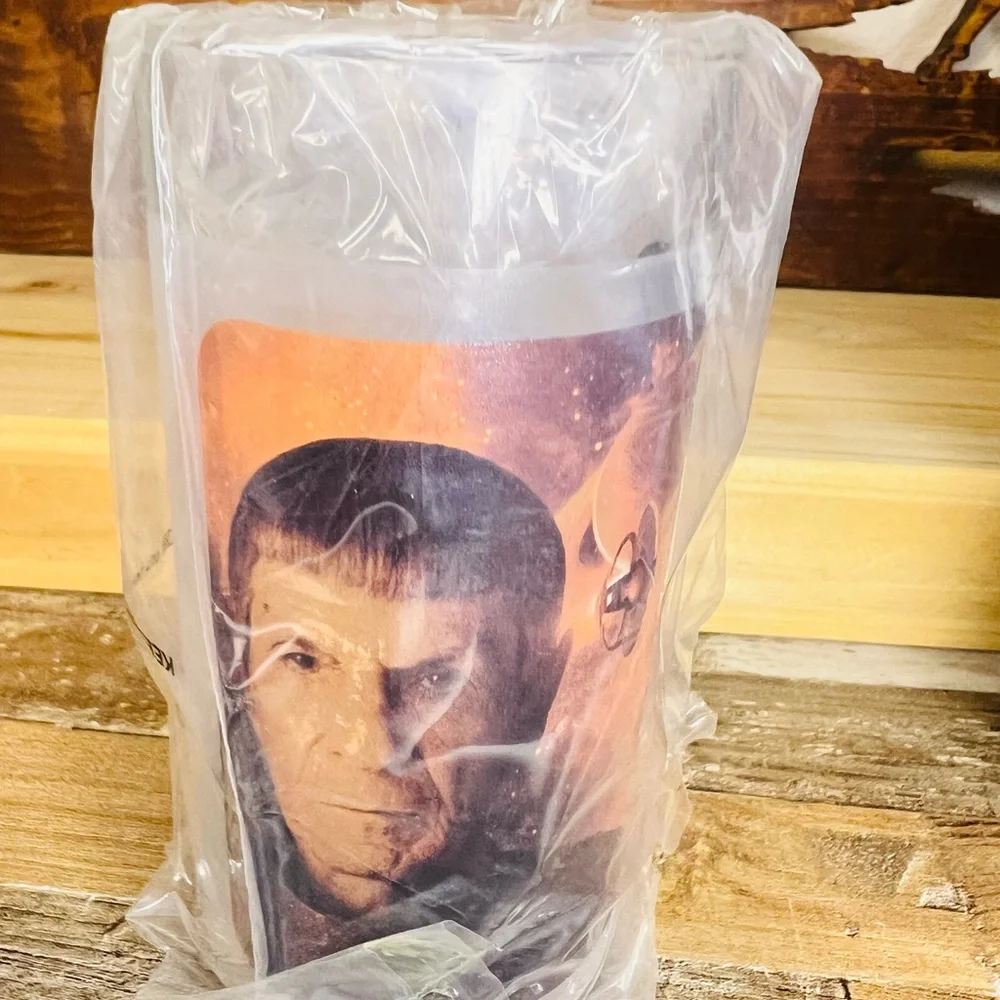 STAR TREK SPOKE COLLECTABLE GLASS BURGER KING 2008 PROMOTION (NEW With OPEN BOX)